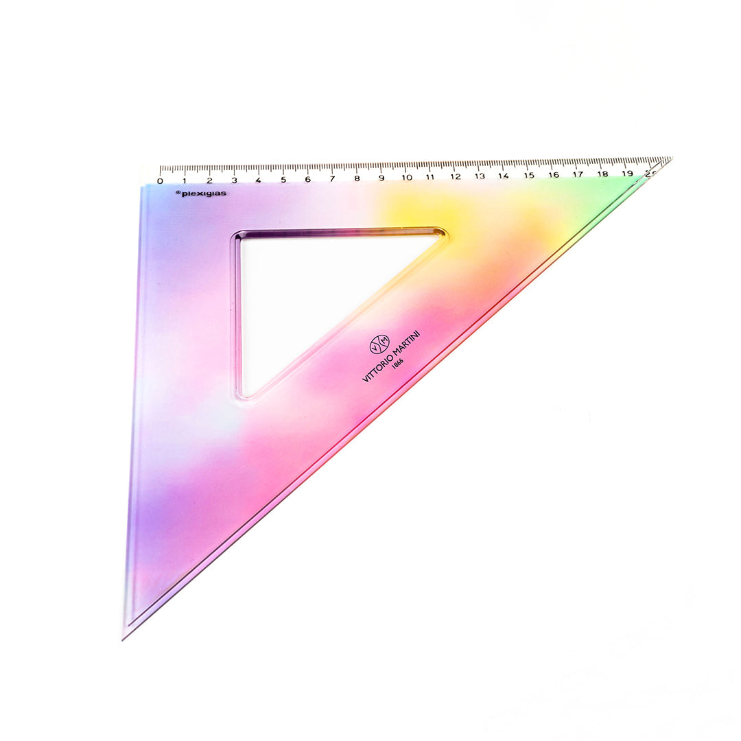 Squadra in plexiglass multicolor 30-45° 22cm