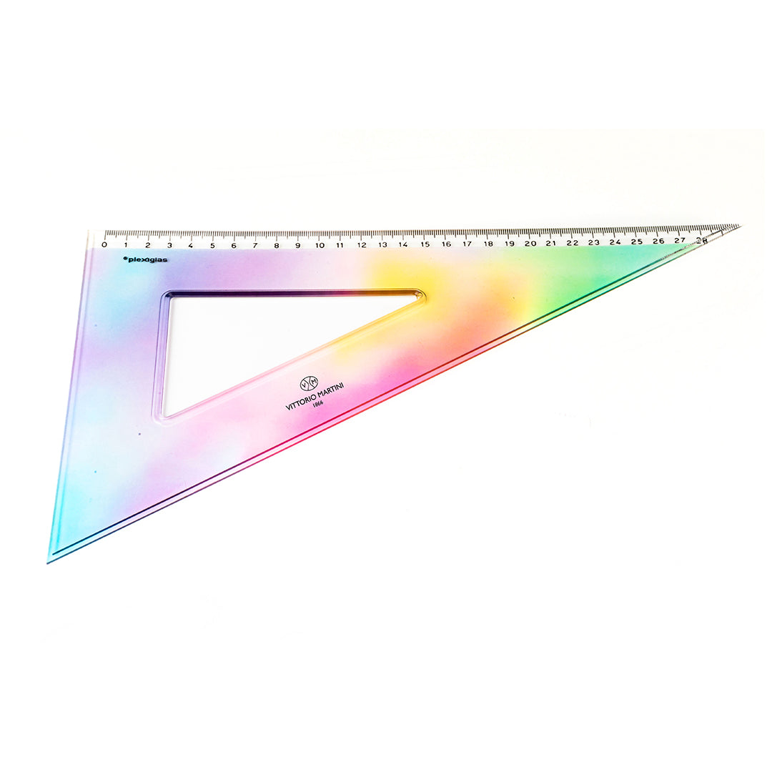 Squadra in plexiglass multicolor 30-60° 32cm